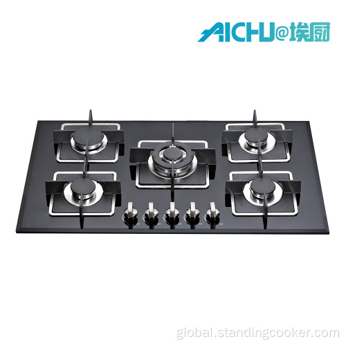 induction hot plate 8MM Tempered Glass 5 Buners Gas Hob Supplier